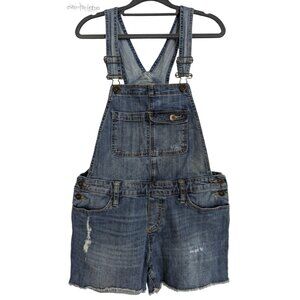 MOSSIMO distressed denim shorts overalls